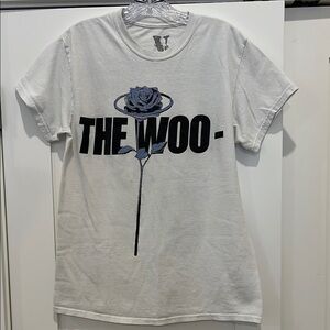 Vlone x Pop Smoke The Woo white graphic shirt in men’s medium in good condn